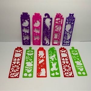 Vintage Lot of 11 Multi-Color 6.5" Stencils Animals Shapes Party Favors Unique